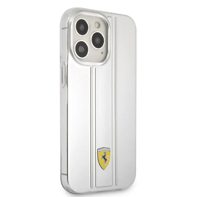 Ferrari iPhone 13 Pro Backcover hoesje 3D Stripes - Zilver-Hoesjes-Ilumina Benelux