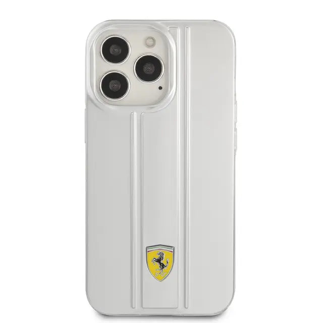 Ferrari iPhone 13 Pro Backcover hoesje 3D Stripes - Zilver-Hoesjes-Ilumina Benelux