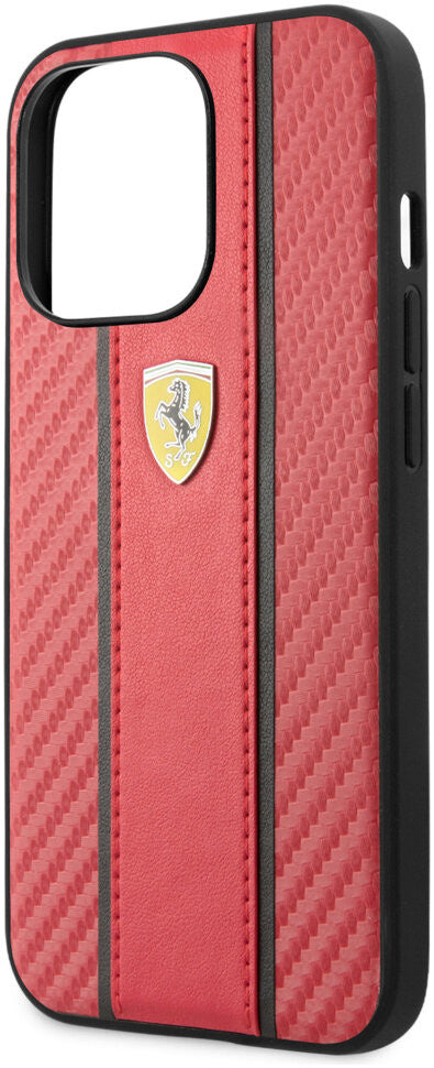 Ferrari iPhone 13 Pro Backcover hoesje Central Stripe - Rood-Hoesjes-Ilumina Benelux