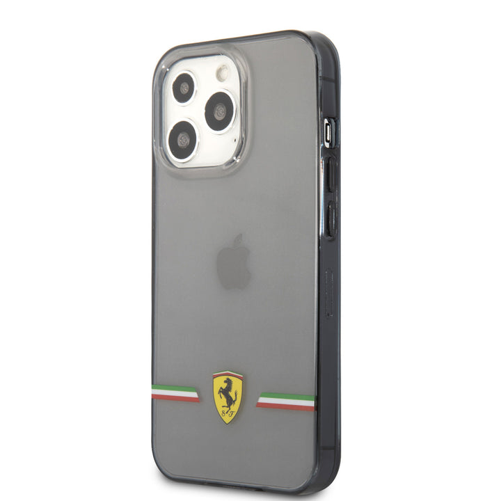 Ferrari iPhone 13 Pro Backcover hoesje - Italia Wings - Black edges - Transparant-Hoesjes-Ilumina Benelux