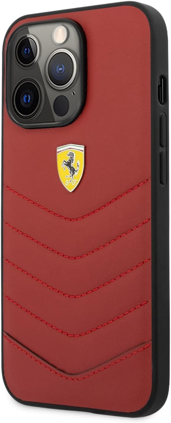 Ferrari iPhone 13 Pro Backcover hoesje Quilted - Rood-Hoesjes-Ilumina Benelux