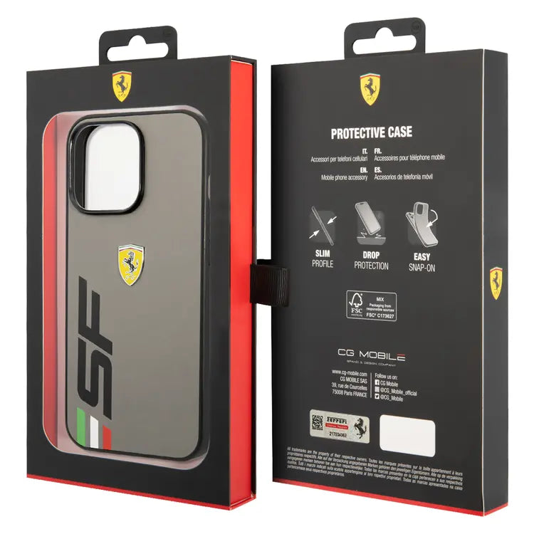 Ferrari iPhone 13 Pro Backcover hoesje SF Logo - Grijs-Hoesjes-Ilumina Benelux