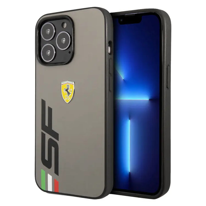 Ferrari iPhone 13 Pro Backcover hoesje SF Logo - Grijs-Hoesjes-Ilumina Benelux