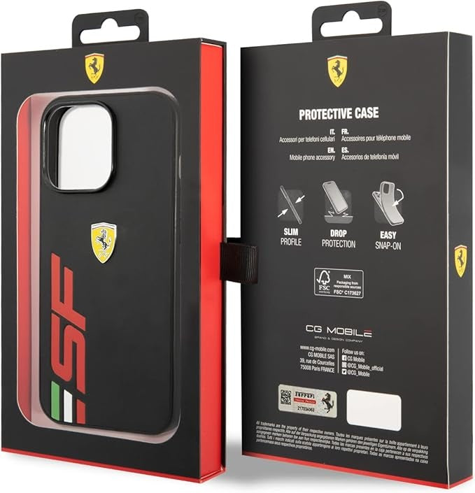 Ferrari iPhone 13 Pro Backcover hoesje SF Logo - Zwart-Hoesjes-Ilumina Benelux