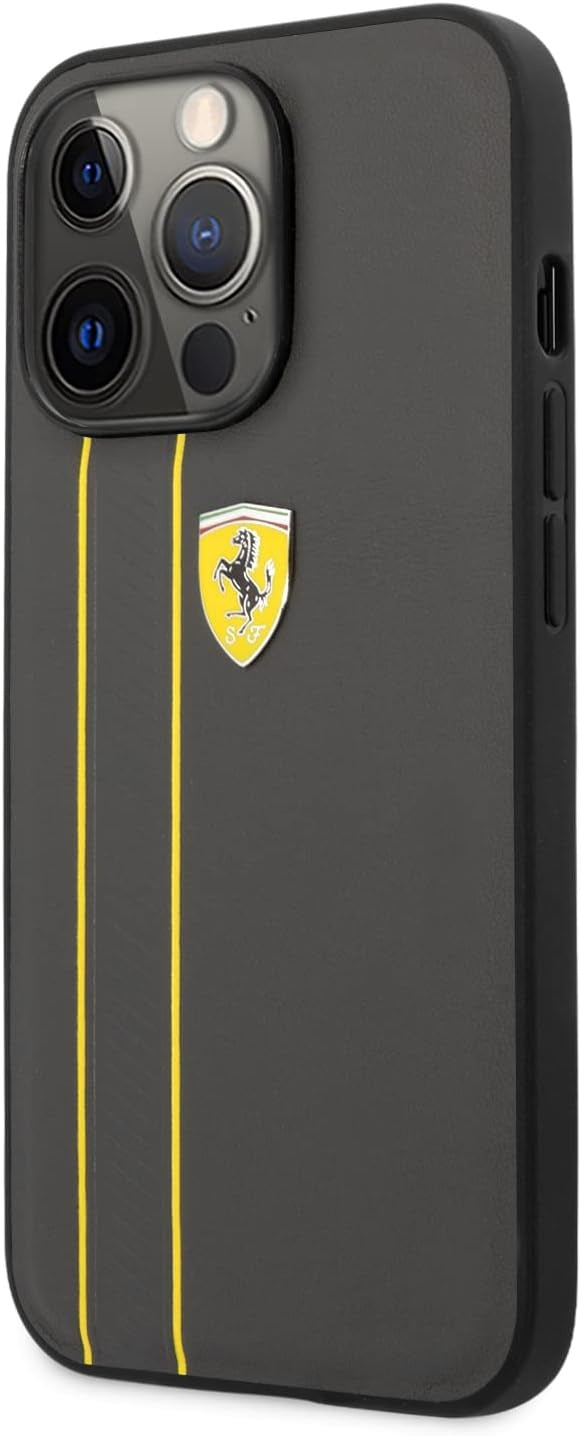 Ferrari iPhone 13 Pro Backcover hoesje Stripes - Geel-Hoesjes-Ilumina Benelux
