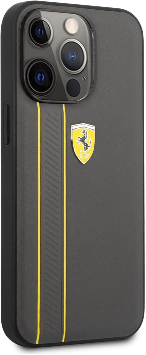Ferrari iPhone 13 Pro Backcover hoesje Stripes - Geel-Hoesjes-Ilumina Benelux
