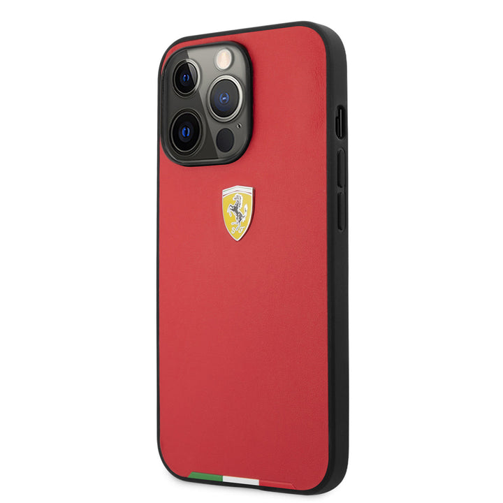 Ferrari iPhone 13 Pro Hardcase Backcover hoesje - Italy Flag Line Red - Rood-Hoesjes-Ilumina Benelux
