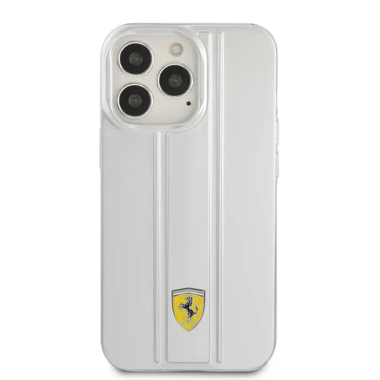 Ferrari iPhone 13 Pro Max Backcover hoesje 3D Stripes - Zilver-Hoesjes-Ilumina Benelux