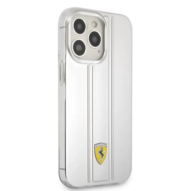 Ferrari iPhone 13 Pro Max Backcover hoesje 3D Stripes - Zilver-Hoesjes-Ilumina Benelux