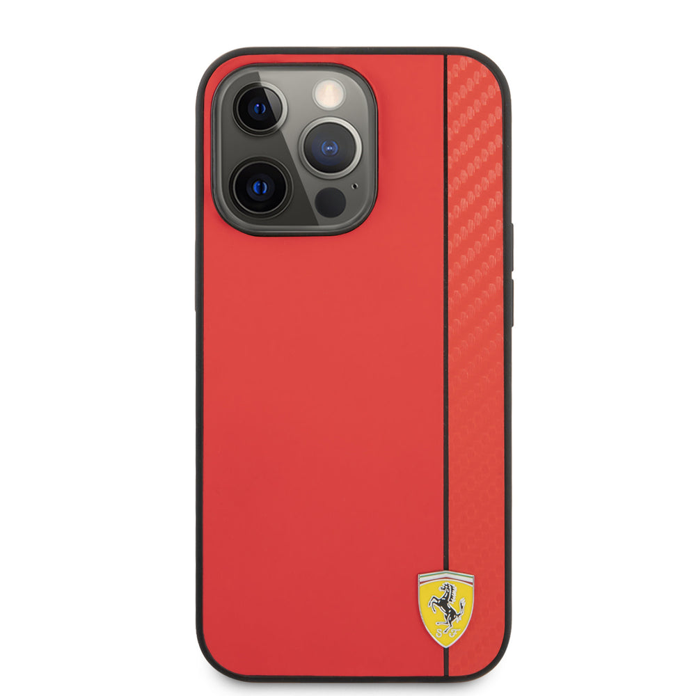 Ferrari iPhone 13 Pro Max Hardcase Backcover - Carbon - Rood-Hoesjes-Ilumina Benelux