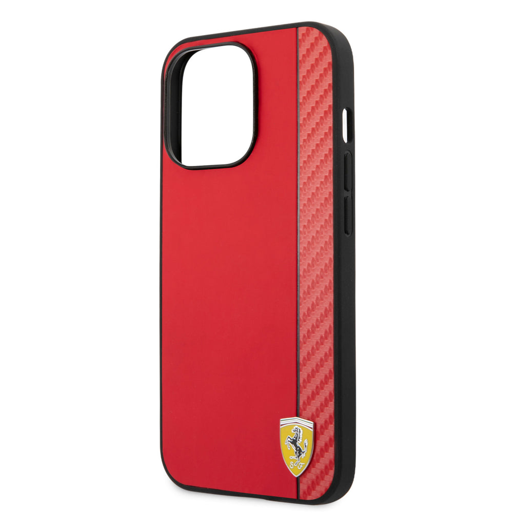 Ferrari iPhone 13 Pro Max Hardcase Backcover - Carbon - Rood-Hoesjes-Ilumina Benelux