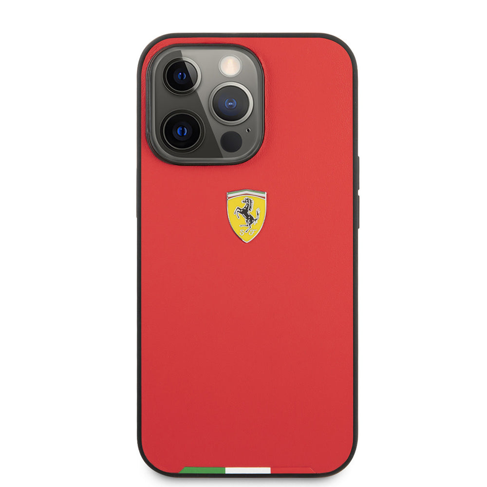 Ferrari iPhone 13 Pro Max Hardcase Backcover hoesje - Italy Flag Line Red - Rood-Hoesjes-Ilumina Benelux