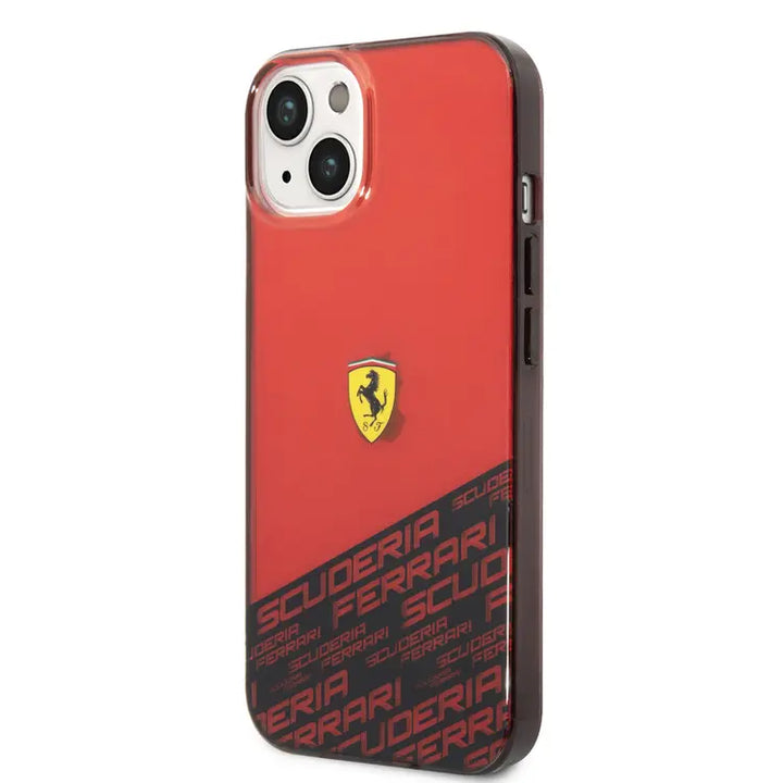 Ferrari iPhone 14 & 13 Backcover hoesje - Bottom Scuderia Allover - Rood-Hoesjes-Ilumina Benelux
