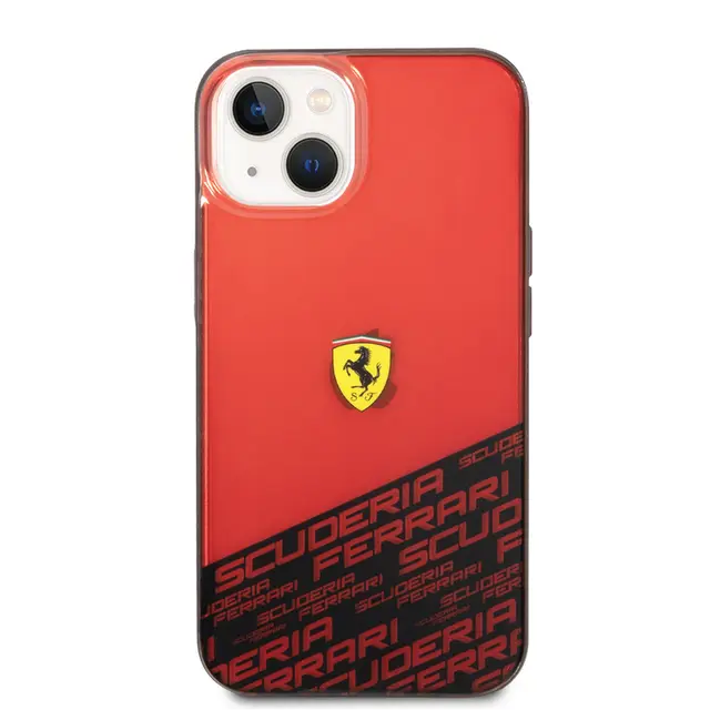 Ferrari iPhone 14 & 13 Backcover hoesje - Bottom Scuderia Allover - Rood-Hoesjes-Ilumina Benelux