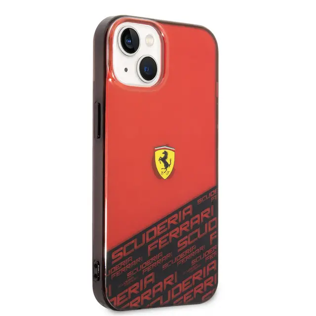 Ferrari iPhone 14 & 13 Backcover hoesje - Bottom Scuderia Allover - Rood-Hoesjes-Ilumina Benelux