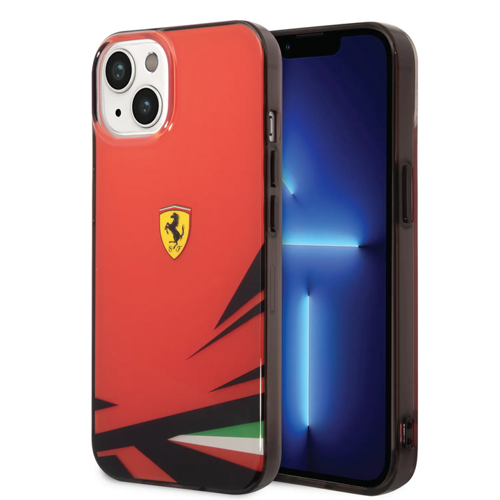 Ferrari iPhone 14 & 13 Backcover hoesje - Double Layer Print - Rood-Hoesjes-Ilumina Benelux