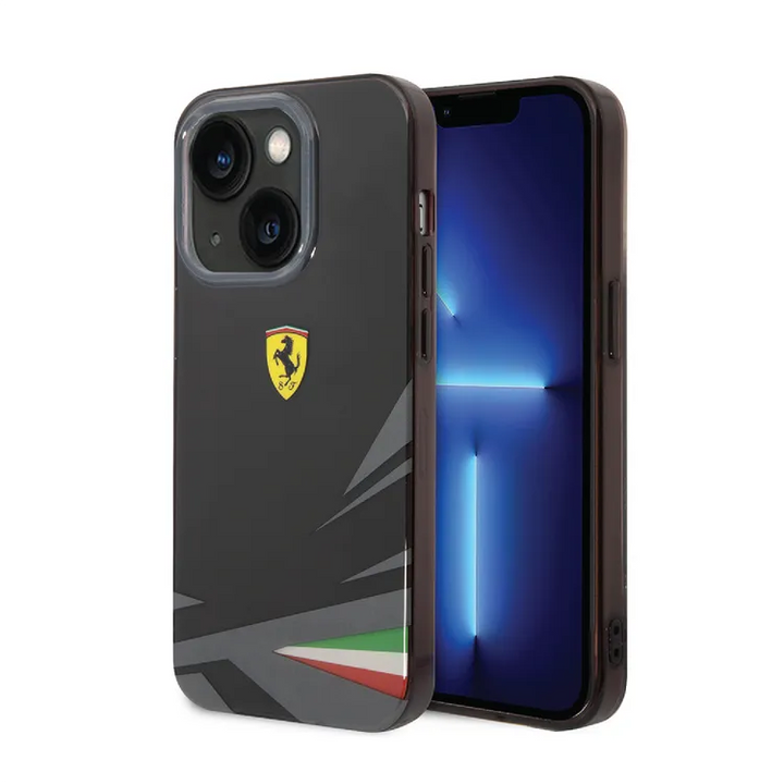 Ferrari iPhone 14 & 13 Backcover hoesje - Double Layer Print - Zwart-Hoesjes-Ilumina Benelux