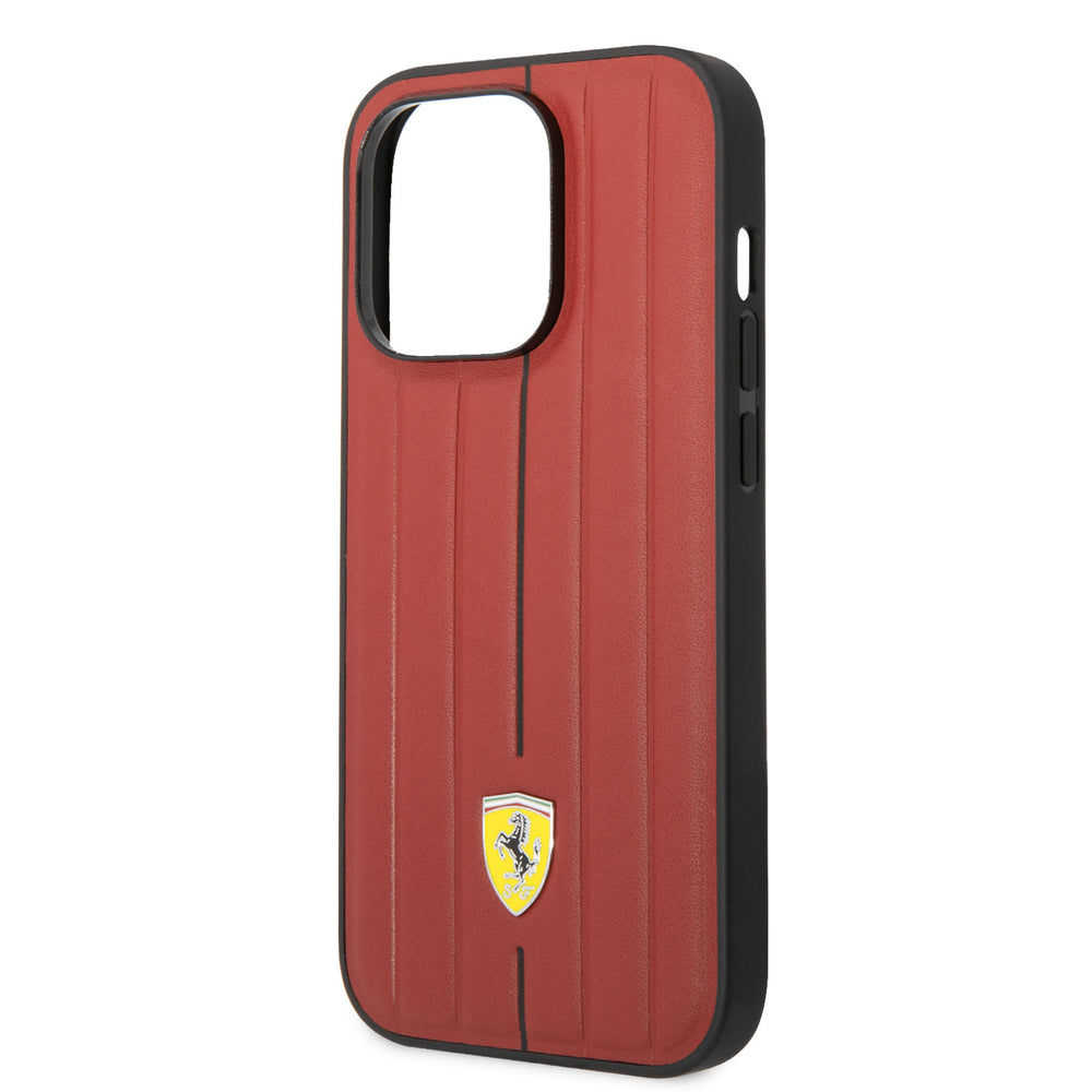 Ferrari iPhone 14 & 13 Hardcase Backcover - Hot Stamp - Black Line - Rood-Hoesjes-Ilumina Benelux
