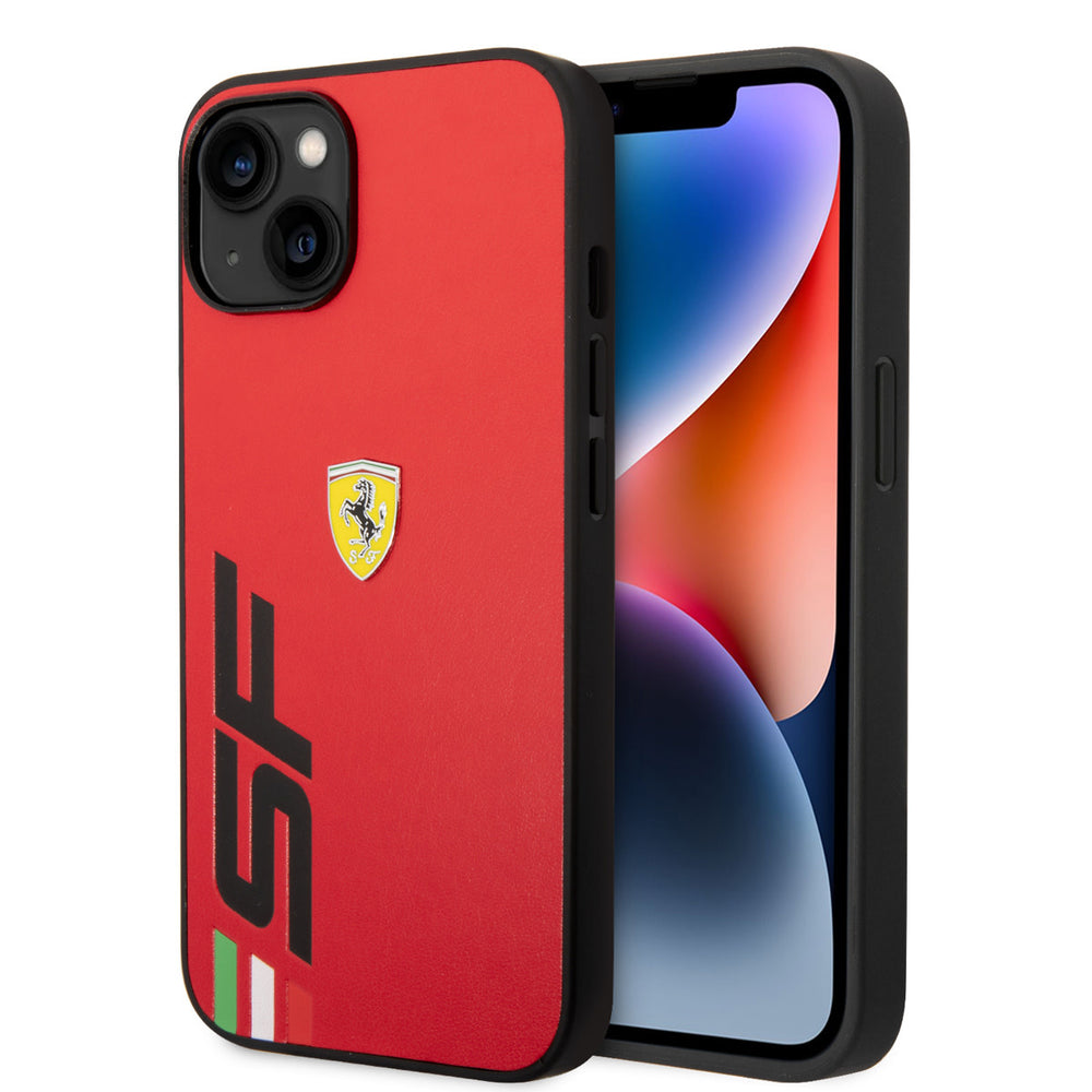 Ferrari iPhone 14 & 15 Plus Hardcase Backcover - Big SF Logo - Rood-Hoesjes-Ilumina Benelux