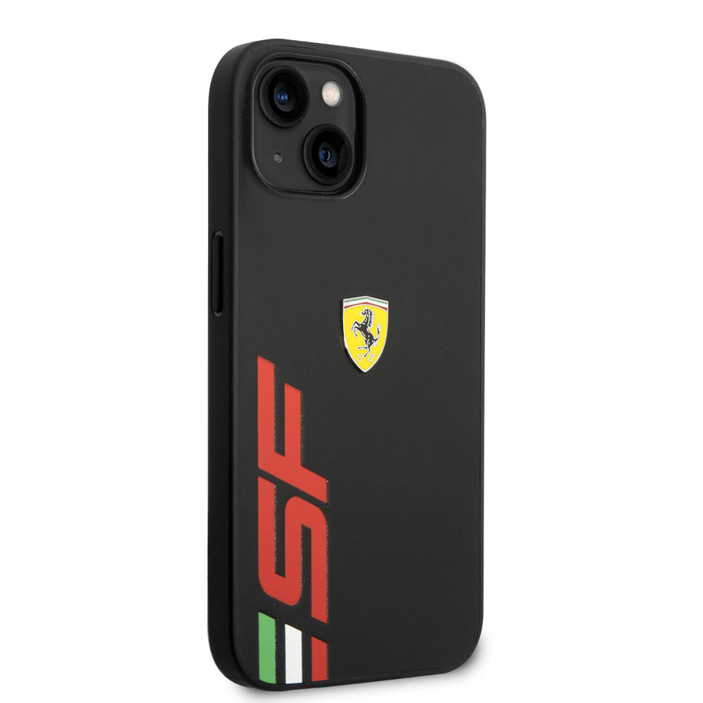 Ferrari iPhone 14 & 15 Plus Hardcase Backcover - Big SF Logo - Zwart-Hoesjes-Ilumina Benelux