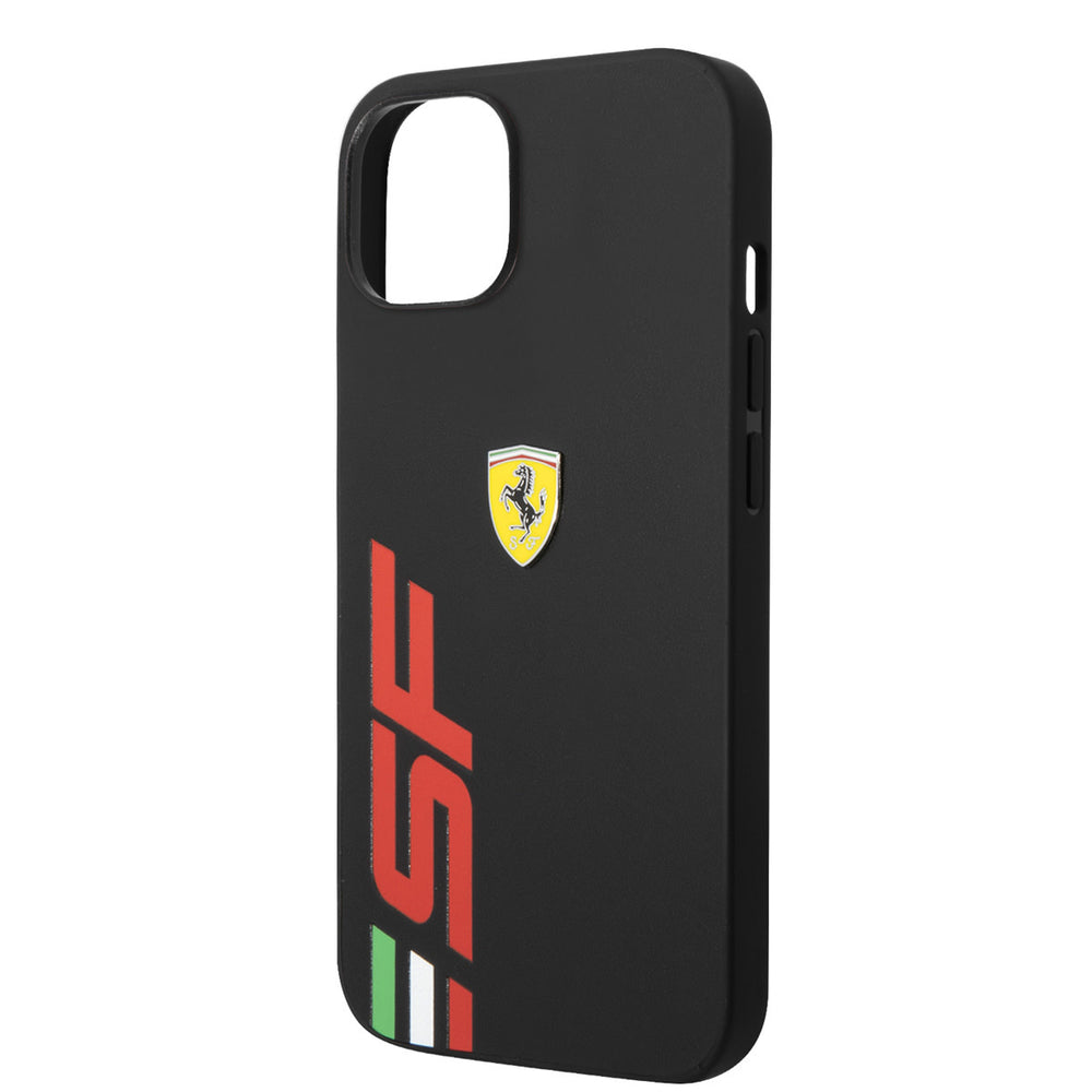 Ferrari iPhone 14 & 15 Plus Hardcase Backcover - Big SF Logo - Zwart-Hoesjes-Ilumina Benelux