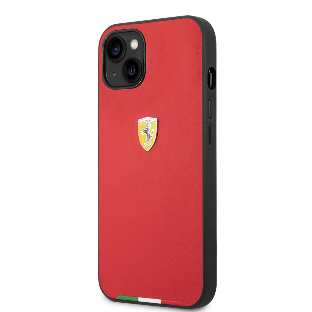 Ferrari iPhone 14 & 15 Plus Hardcase Backcover - Italian Flag Line - Rood-Hoesjes-Ilumina Benelux
