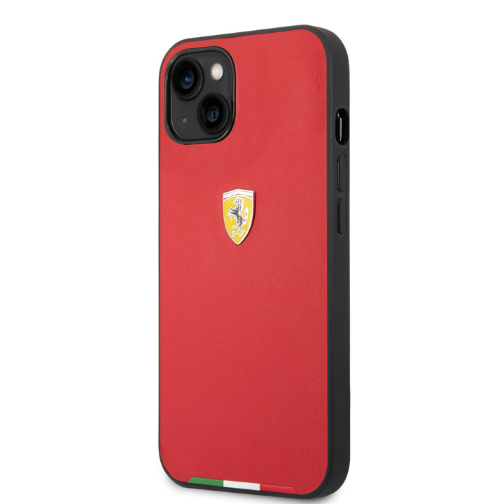 Ferrari iPhone 14 & 15 Plus Hardcase Backcover - Italian Flag Line - Rood-Hoesjes-Ilumina Benelux