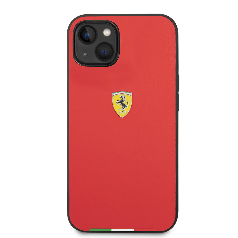Ferrari iPhone 14 & 15 Plus Hardcase Backcover - Italian Flag Line - Rood-Hoesjes-Ilumina Benelux