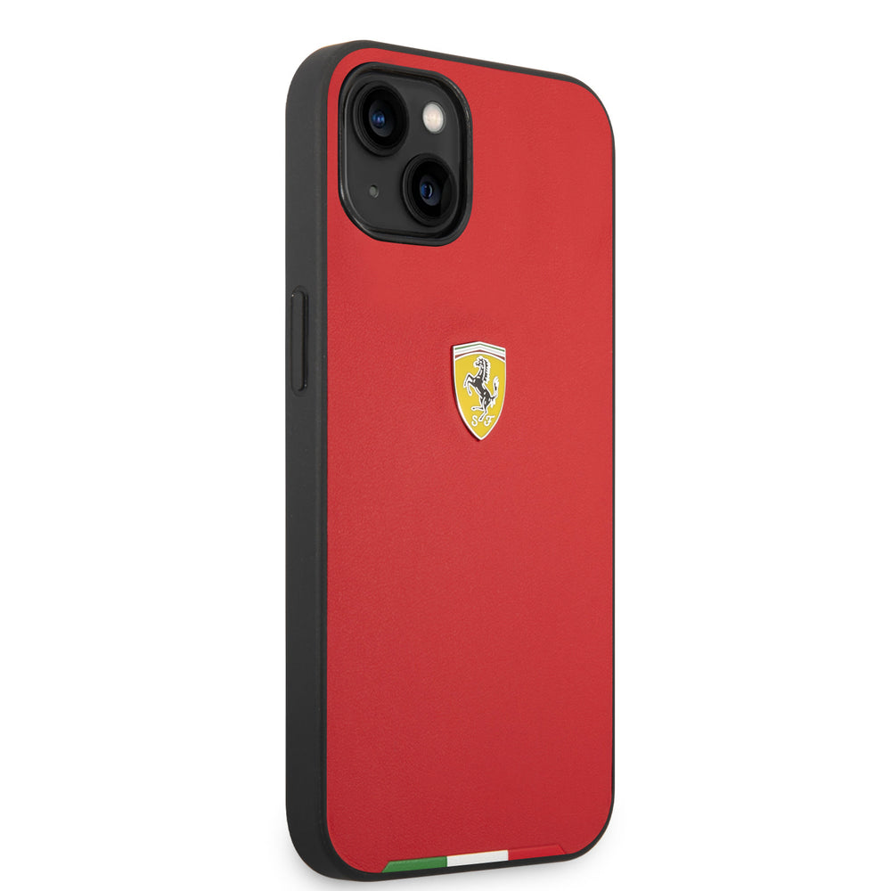 Ferrari iPhone 14 & 15 Plus Hardcase Backcover - Italian Flag Line - Rood-Hoesjes-Ilumina Benelux