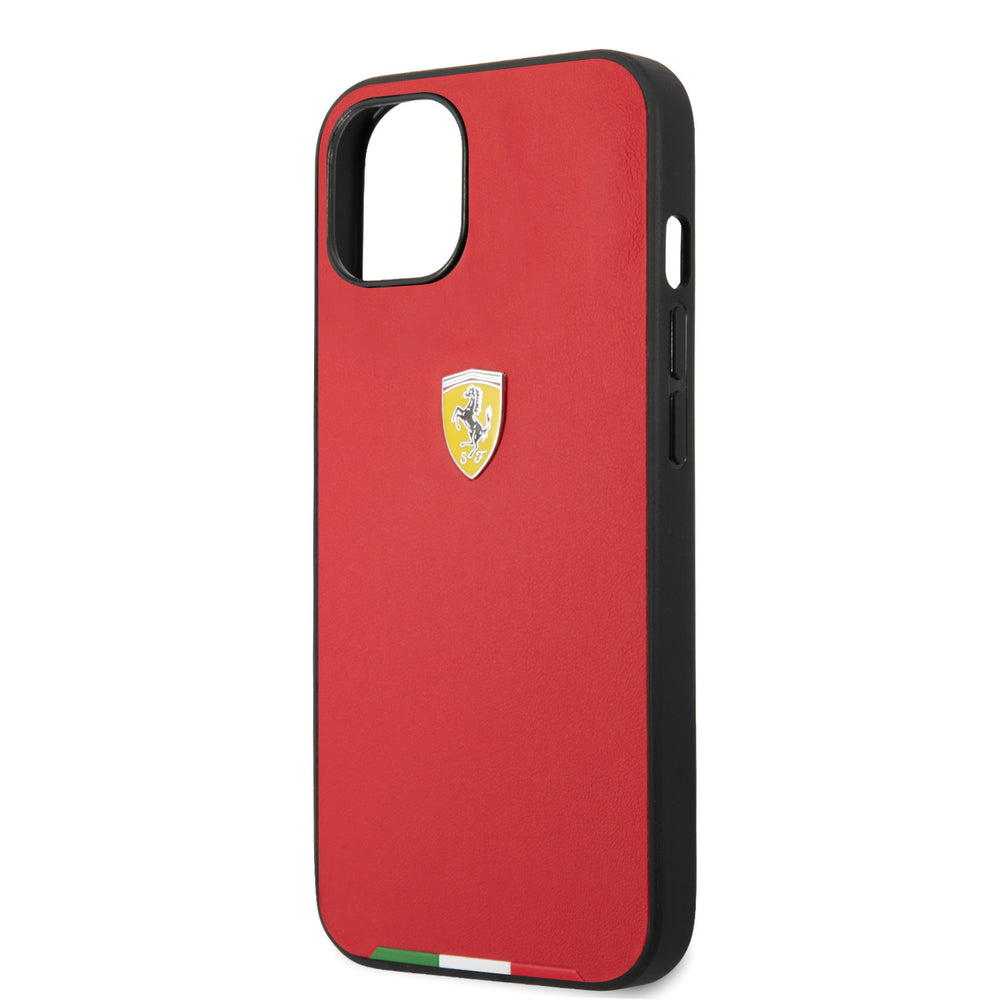 Ferrari iPhone 14 & 15 Plus Hardcase Backcover - Italian Flag Line - Rood-Hoesjes-Ilumina Benelux