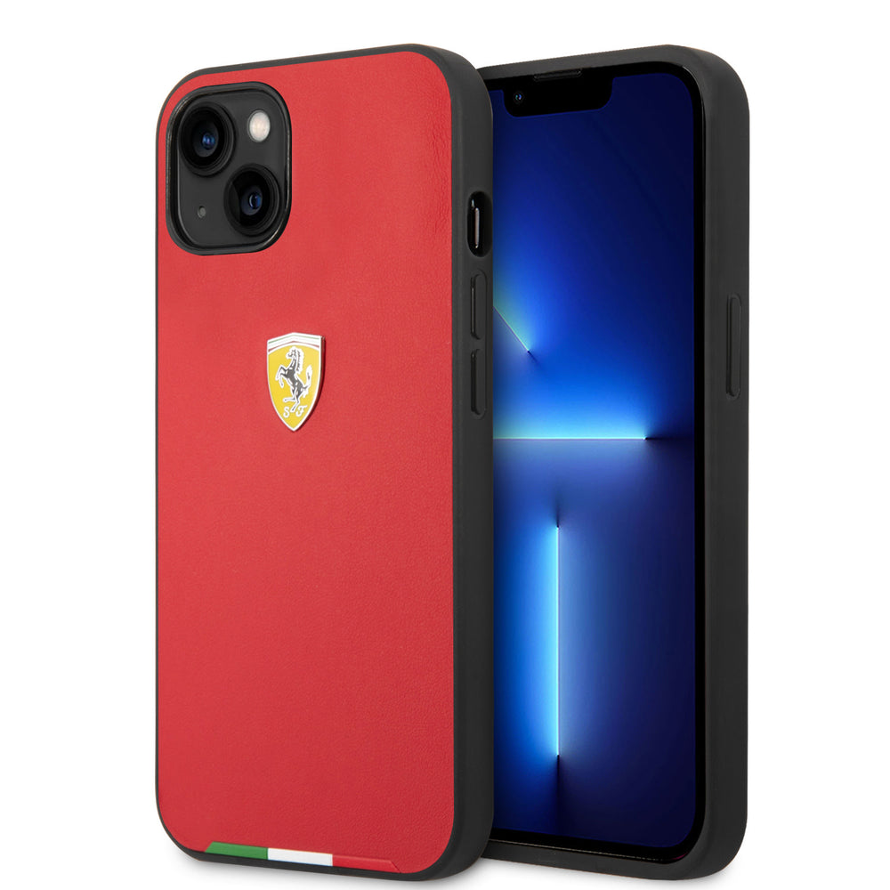 Ferrari iPhone 14 & 15 Plus Hardcase Backcover - Italian Flag Line - Rood-Hoesjes-Ilumina Benelux