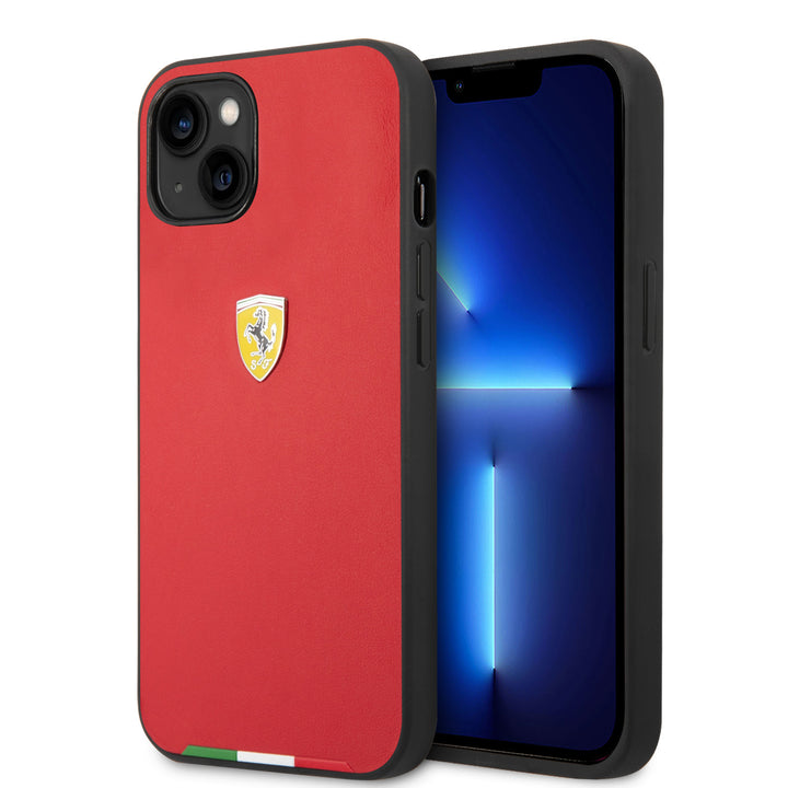 Ferrari iPhone 14 & 15 Plus Hardcase Backcover - Italian Flag Line - Rood-Hoesjes-Ilumina Benelux