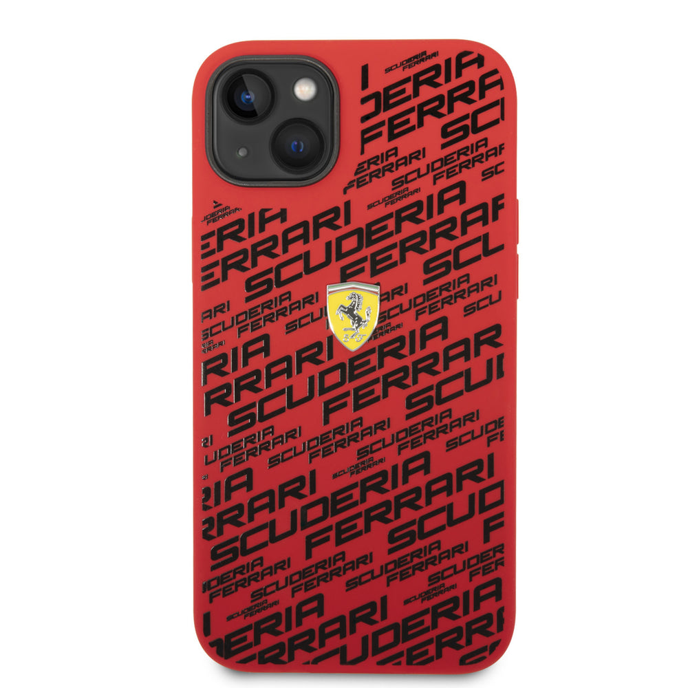 Ferrari iPhone 14 & 15 Plus Hardcase Backcover - Scuderia All-Over - Rood-Hoesjes-Ilumina Benelux