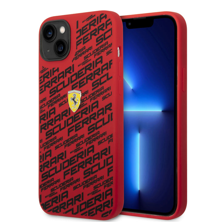 Ferrari iPhone 14 & 15 Plus Hardcase Backcover - Scuderia All-Over - Rood-Hoesjes-Ilumina Benelux