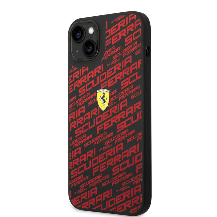 Ferrari iPhone 14 & 15 Plus Hardcase Backcover - Scuderia All-Over - Zwart-Hoesjes-Ilumina Benelux