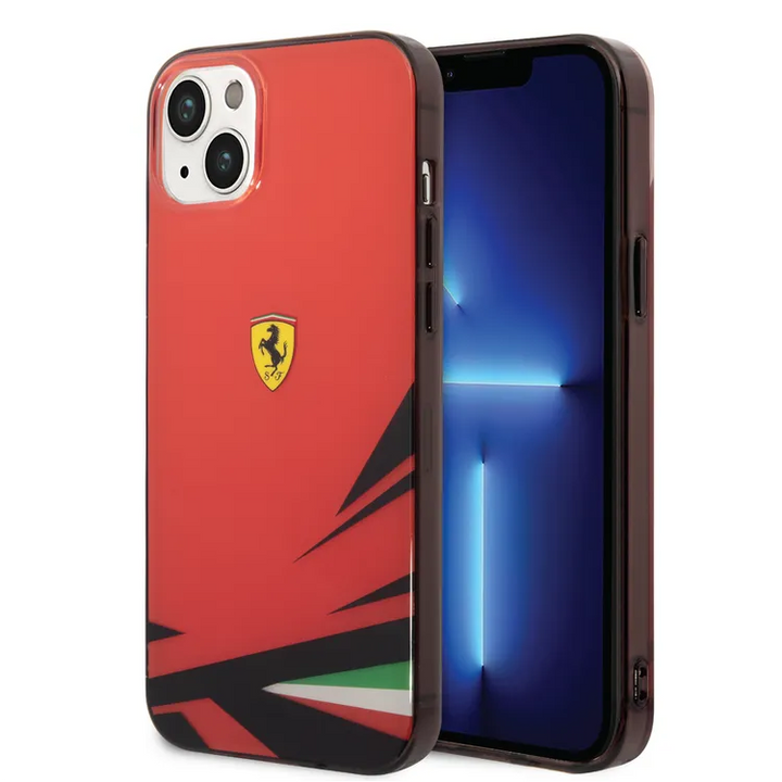 Ferrari iPhone 14 Plus & 15 Plus Backcover hoesje - Double Layer Print - Rood-Hoesjes-Ilumina Benelux