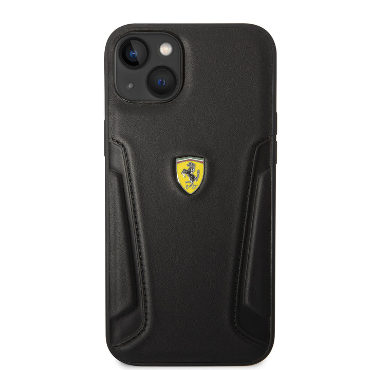 Ferrari iPhone 14 Plus & 15 Plus Backcover hoesje - Hot Stamp - Zwart-Hoesjes-Ilumina Benelux