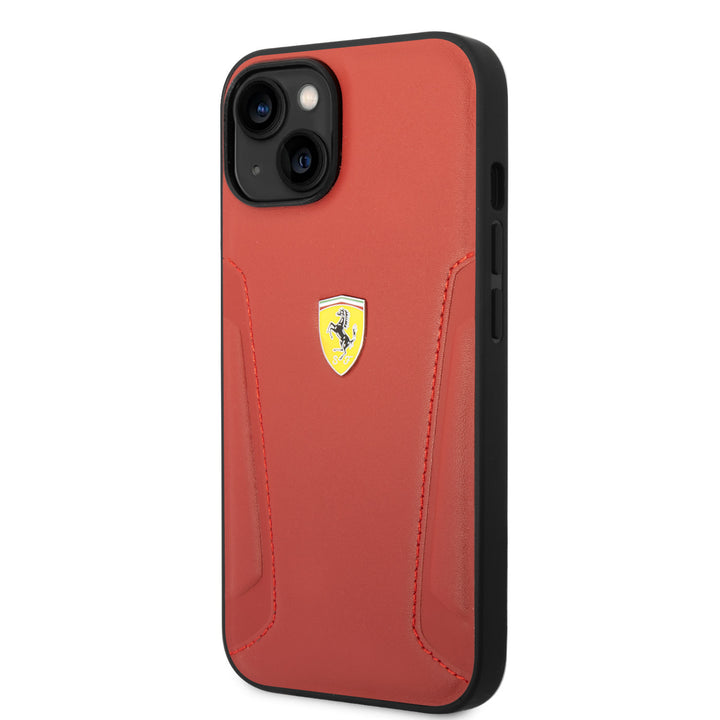 Ferrari iPhone 14 Plus & 15 Plus Backcover hoesje - Hot Stamped Sides - Rood-Hoesjes-Ilumina Benelux