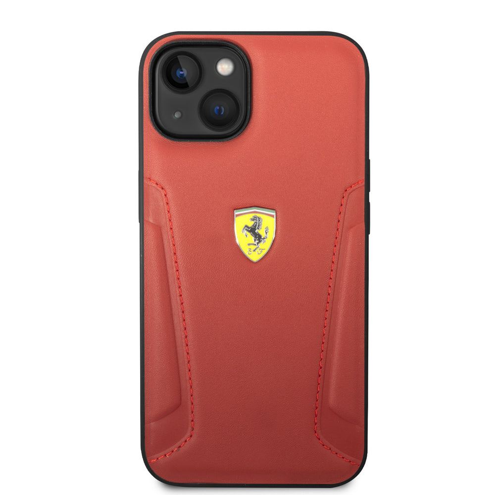Ferrari iPhone 14 Plus & 15 Plus Backcover hoesje - Hot Stamped Sides - Rood-Hoesjes-Ilumina Benelux