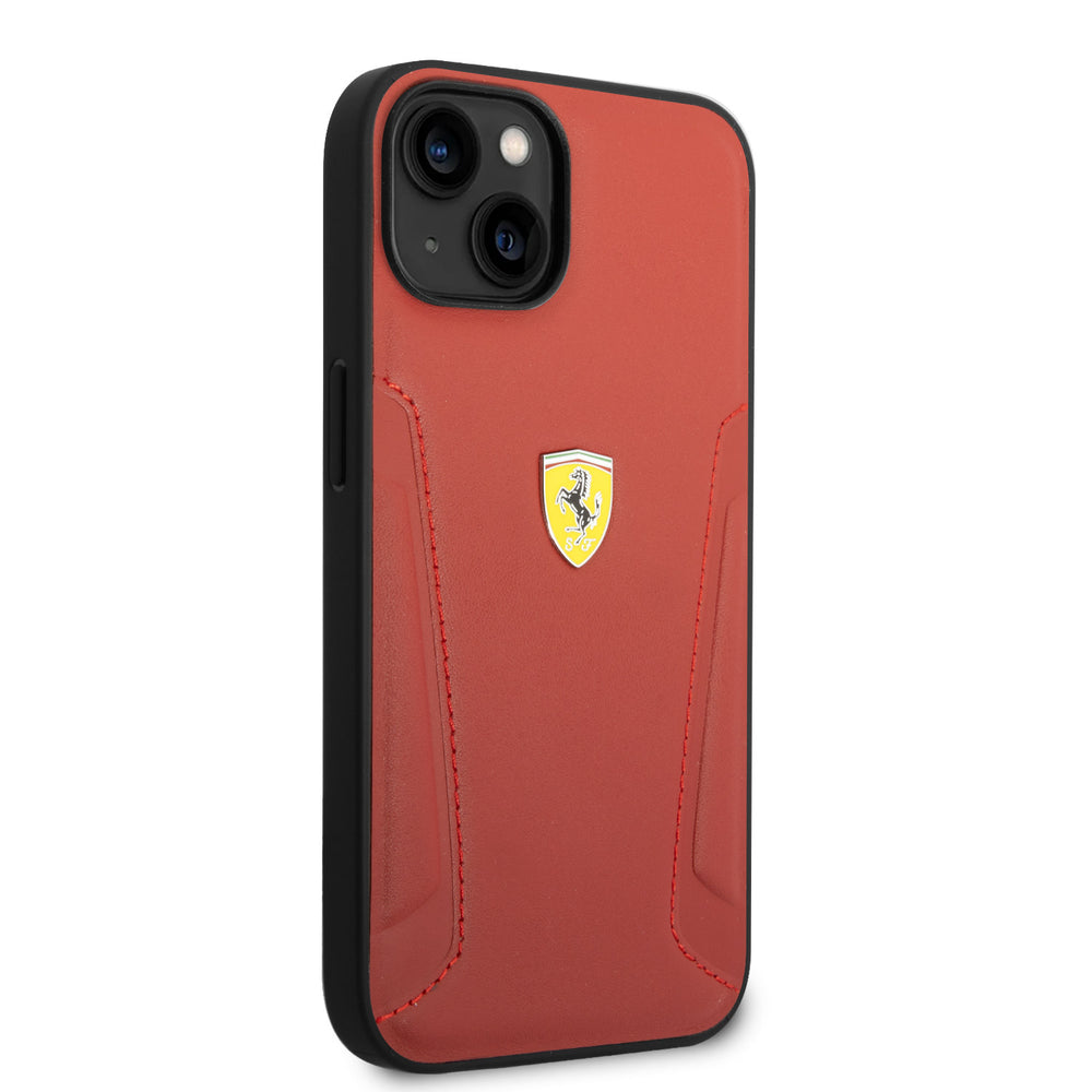 Ferrari iPhone 14 Plus & 15 Plus Backcover hoesje - Hot Stamped Sides - Rood-Hoesjes-Ilumina Benelux