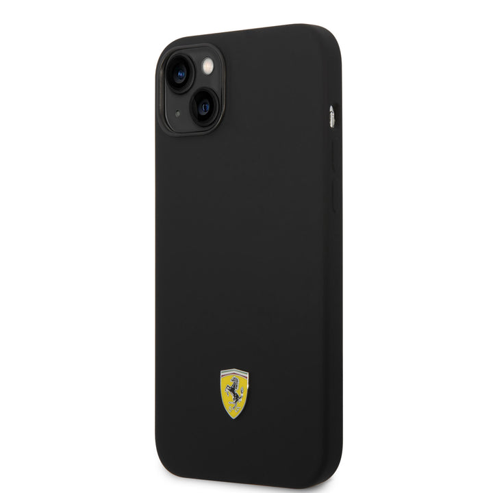 Ferrari iPhone 14 Plus & 15 Plus Backcover hoesje - Liquid Silicone - Black Camera Outline - Zwart-Hoesjes-Ilumina Benelux