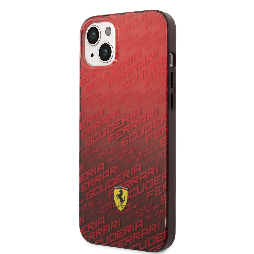 Ferrari iPhone 14 Plus & 15 Plus Backcover hoesje - Scuderia Allover - Dyed Bumper - Rood-Hoesjes-Ilumina Benelux