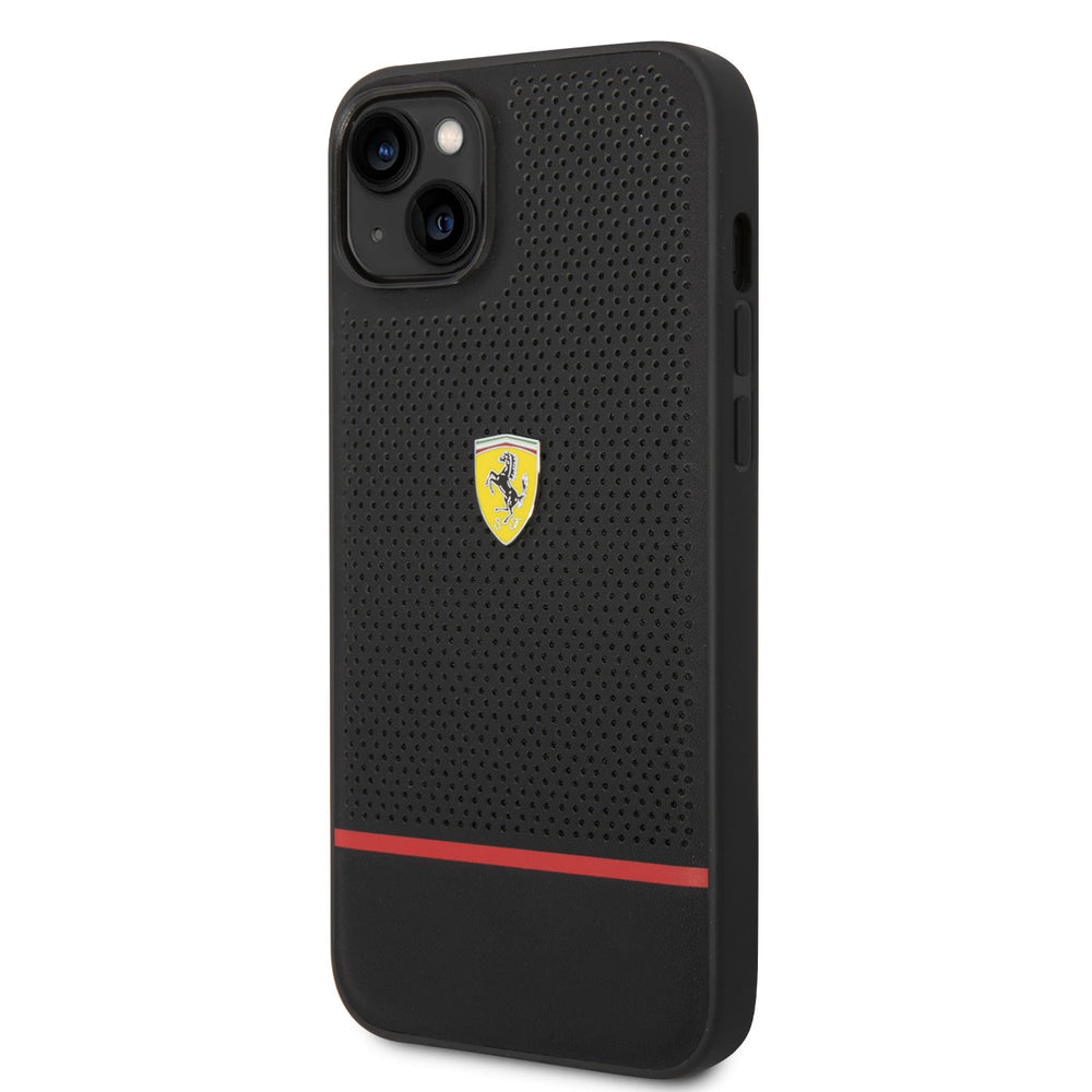 Ferrari iPhone 14 Plus Back Cover hoesje Perforated - Zwart-Hoesjes-Ilumina Benelux