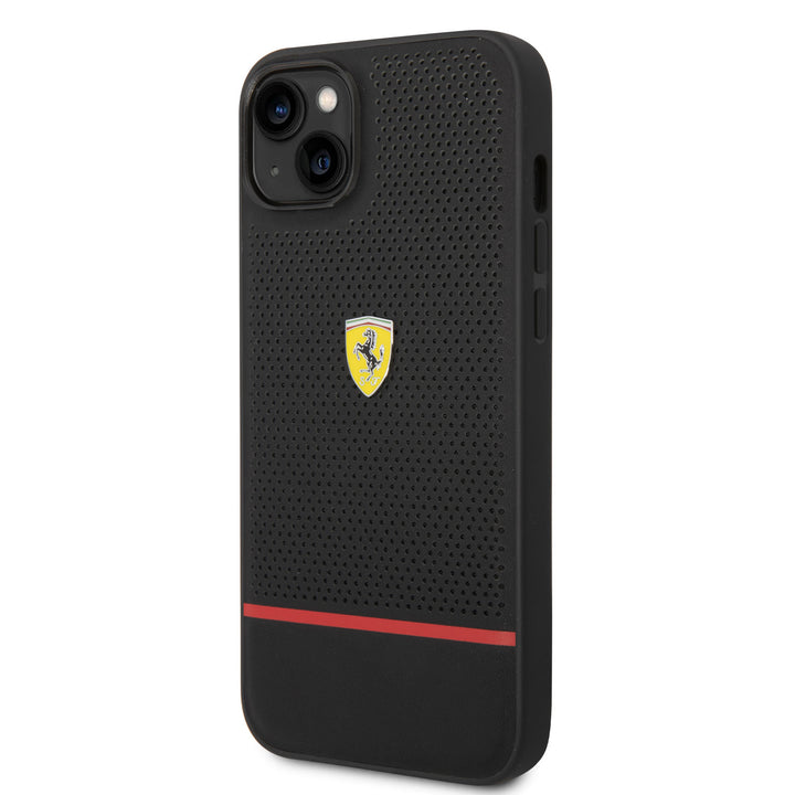 Ferrari iPhone 14 Plus Back Cover hoesje Perforated - Zwart-Hoesjes-Ilumina Benelux