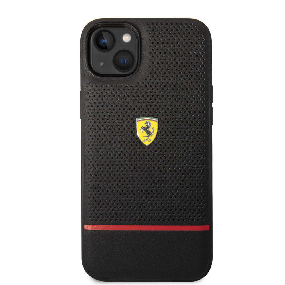 Ferrari iPhone 14 Plus Back Cover hoesje Perforated - Zwart-Hoesjes-Ilumina Benelux