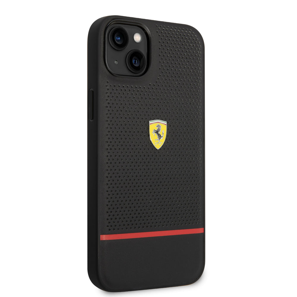 Ferrari iPhone 14 Plus Back Cover hoesje Perforated - Zwart-Hoesjes-Ilumina Benelux