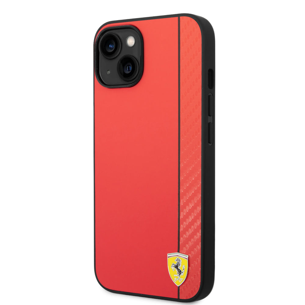 Ferrari iPhone 14 Plus Backcover hoesje Bimaterial stripe - Rood-Hoesjes-Ilumina Benelux