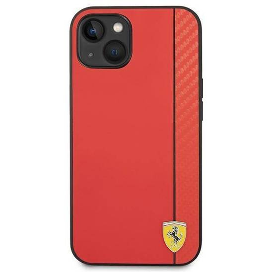 Ferrari iPhone 14 Plus Backcover hoesje Carbon - Rood-Hoesjes-Ilumina Benelux