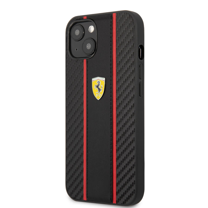 Ferrari iPhone 14 Plus Backcover hoesje Central Stripe - Zwart-Hoesjes-Ilumina Benelux
