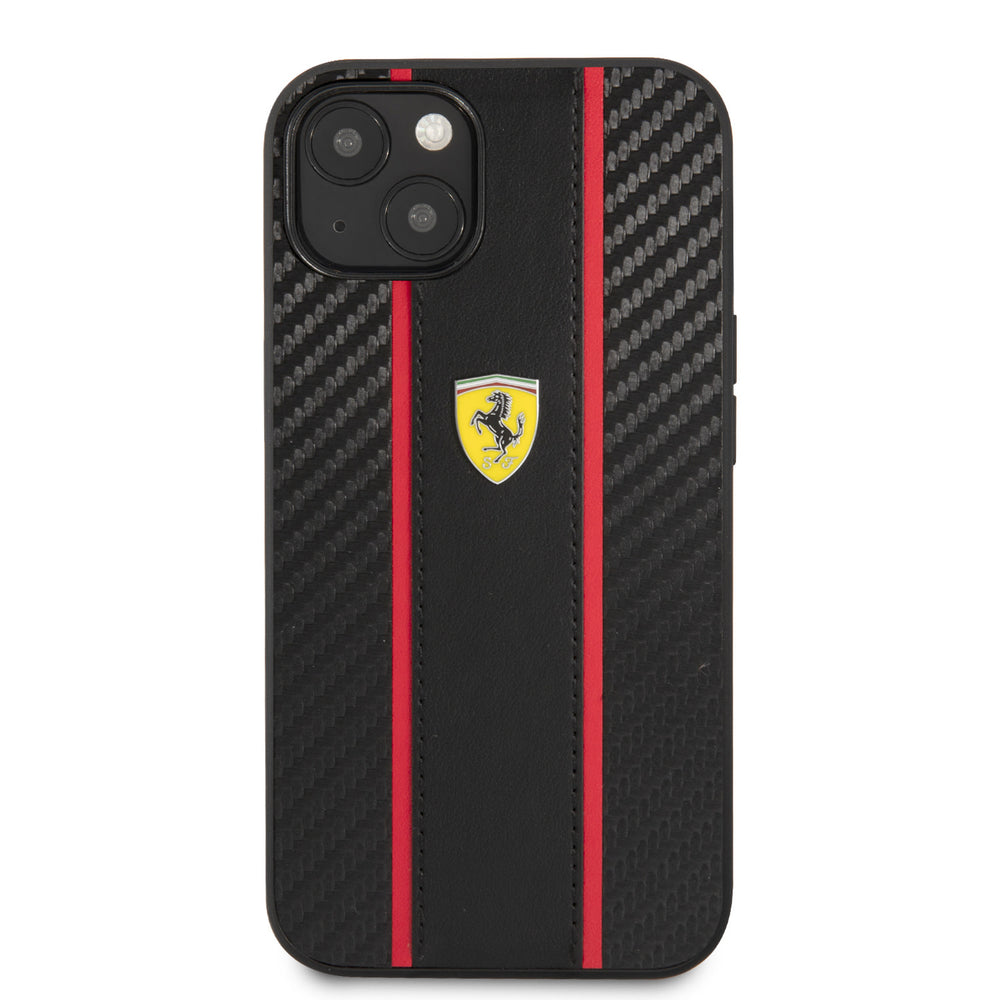 Ferrari iPhone 14 Plus Backcover hoesje Central Stripe - Zwart-Hoesjes-Ilumina Benelux
